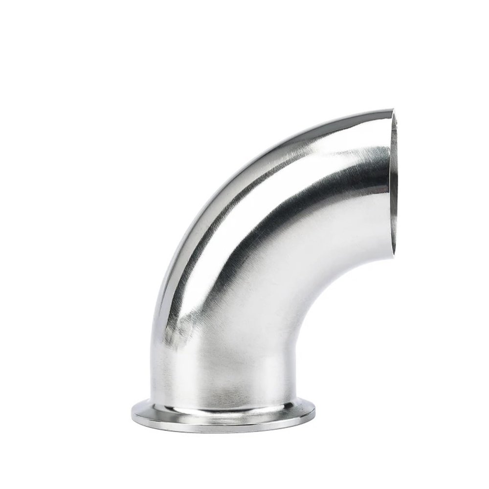 RUAJOGYNVM 19/38/51 mm Pipe OD Butt-Weld × 1.5/2 in Tri-Clamp 304 Stainless Steel 90° Elbow Fitting