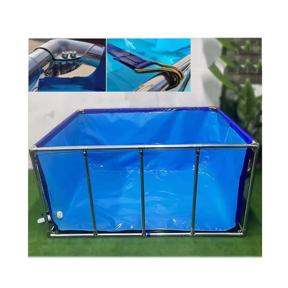 Transparent PVC Canvas Fish Pond with Metal Frame and Viewing Window