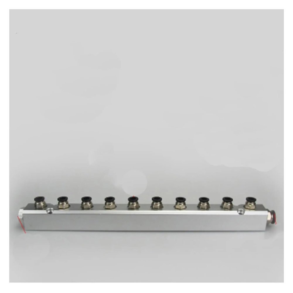PAJPXPCD 30×30 mm 10-Way Pneumatic Air Distributor Block, G1/4" Out, G1/2" In