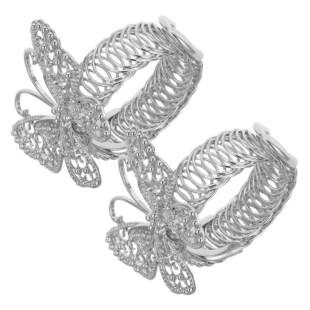 GARVALON Butterfly Curtain Tiebacks, 2-Piece, Metal, Silver