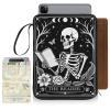 Bolimoss Gothic Skull Book Sleeve with Zipper Pockets, PU Leather, Waterproof view 1