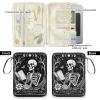 Bolimoss Gothic Skull Book Sleeve with Zipper Pockets, PU Leather, Waterproof view 2