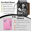 Bolimoss Gothic Skull Book Sleeve with Zipper Pockets, PU Leather, Waterproof view 3