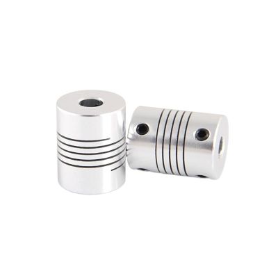 GRASAKY 2-Piece Flexible Motor Couplings D25 L30, CNC Stepper Shaft Aluminum Couplers, Grooved, Elastic (5 mm x 10 mm)