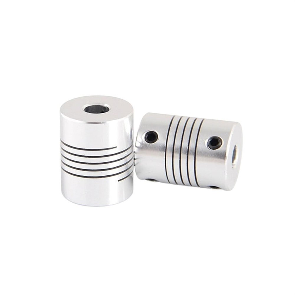 GRASAKY 2-Piece Flexible Motor Couplings D25 L30, CNC Stepper Shaft Aluminum Couplers, Grooved, Elastic (5 mm x 10 mm)
