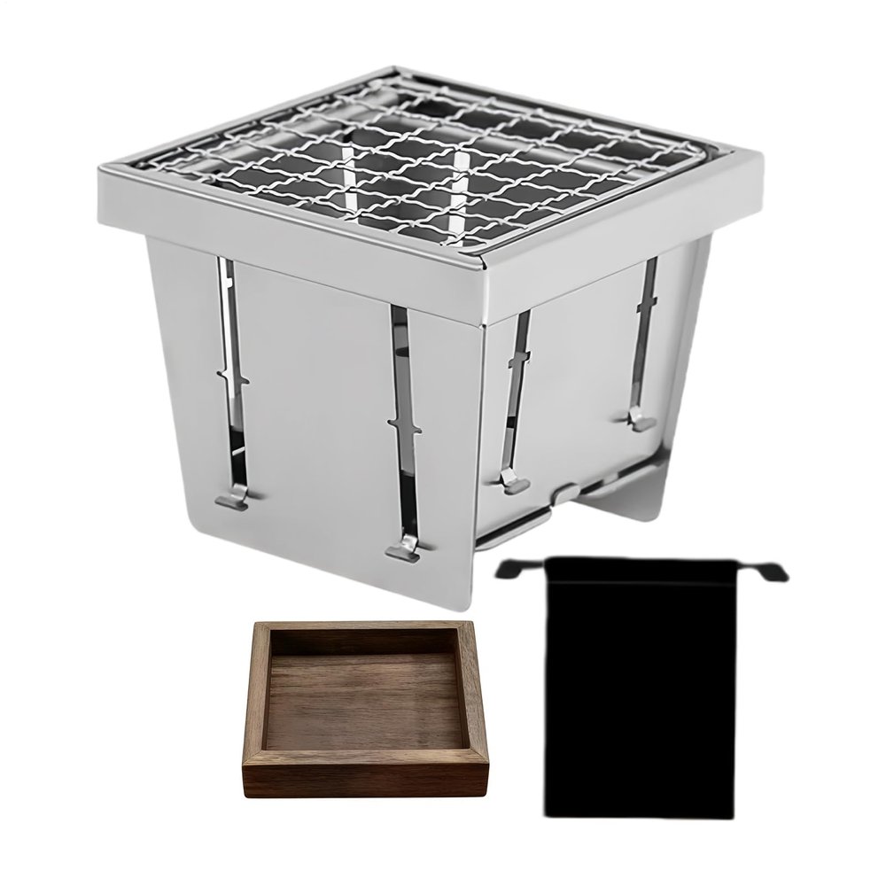 Portable Stainless Steel Folding Charcoal Grill