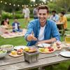 Portable Stainless Steel Folding Charcoal Grill view 3