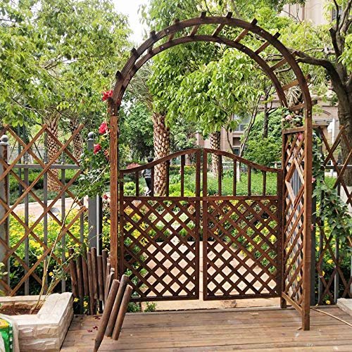 Generic Wooden Garden Arch with Gate for Climbing Plants