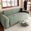 YUJOQUP Velvet Sofa Cover, 3-Seater, Stretch Couch Cover with Armrests, for Dogs and Cats — 1-Seater (90–140 cm), Green view 1