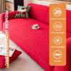 YUJOQUP Velvet Sofa Cover, 3-Seater, Stretch Couch Cover with Armrests, for Dogs and Cats — 1-Seater (90–140 cm), Green view 3