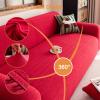 YUJOQUP Velvet Sofa Cover, 3-Seater, Stretch Couch Cover with Armrests, for Dogs and Cats — 1-Seater (90–140 cm), Green view 4