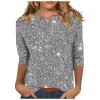 Women's Black Sequin Top, Elegant Long-Sleeve Tunic view 1