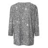 Women's Black Sequin Top, Elegant Long-Sleeve Tunic view 3