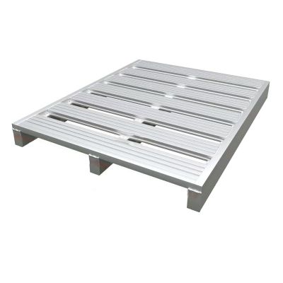 Generic Heavy-Duty Steel Pallet for Forklifts, 100 x 100 cm, Silver