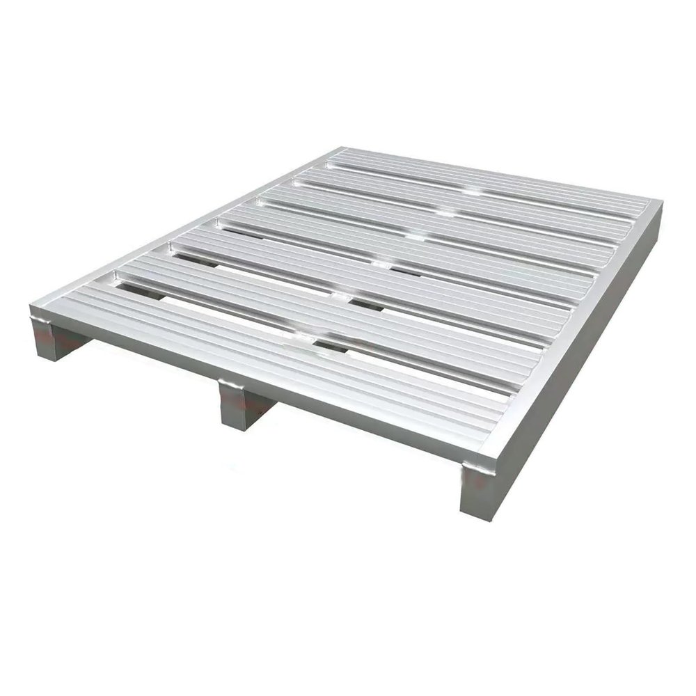 Generic Heavy-Duty Steel Pallet for Forklifts, 100 x 100 cm, Silver
