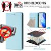 Beajew Phone Case for Samsung Galaxy S9 Plus, Premium Leather Flip Case, Sky Blue view 2