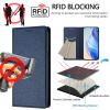 Beajew Phone Case for iPhone 13 Pro, Premium Leather Flip Case with RFID Card Slots, Magnetic Closure and Stand Function, Dark Blue view 2