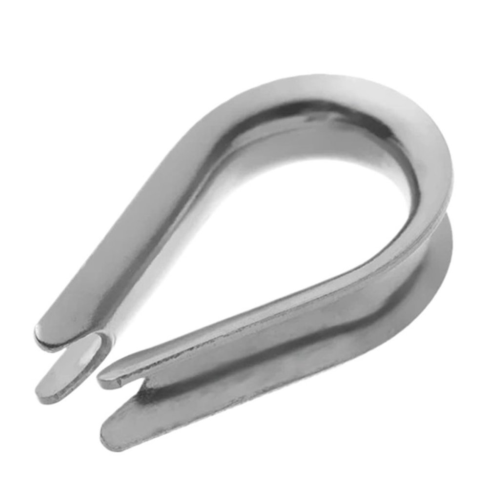 100-Piece Stainless Steel M2 to M8 Silver Wire Rope Thimbles, Rigging Hardware, Chicken-Heart Rings (M4)