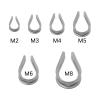 100-Piece Stainless Steel M2 to M8 Silver Wire Rope Thimbles, Rigging Hardware, Chicken-Heart Rings (M4) view 4