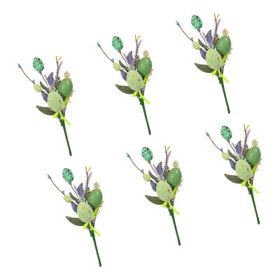Fazvncv Easter Egg Floral Arrangements, Artificial Bouquets, 6-Piece Set