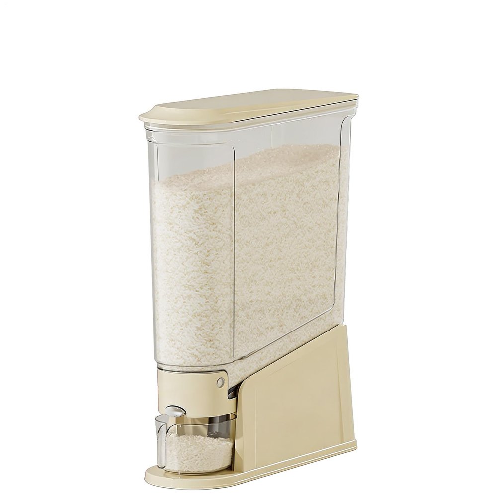 Rice Container with Measuring Cup, Space-Saving Storage