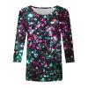 Women's Glitter Sequin Top with 3/4 Sleeves view 2