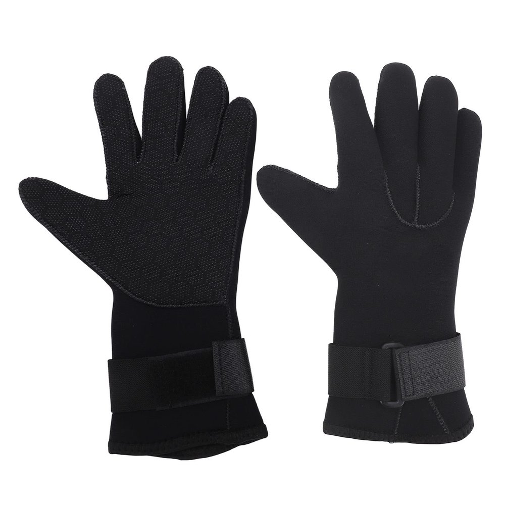 Non-Slip 5 mm Diving Gloves, Thick Protective Neoprene, 2-Piece Set, Size L