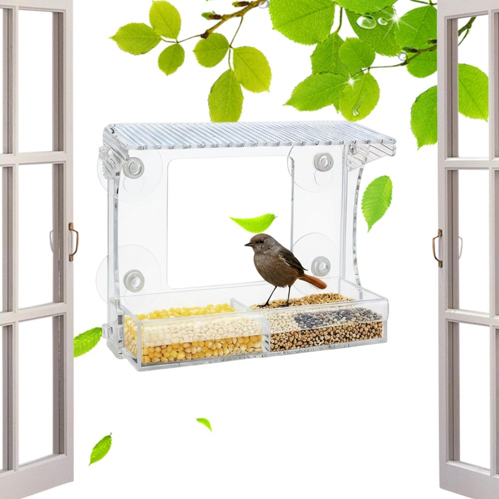 Bird Feeder Station with Sturdy Suction Cups, Garden Decor
