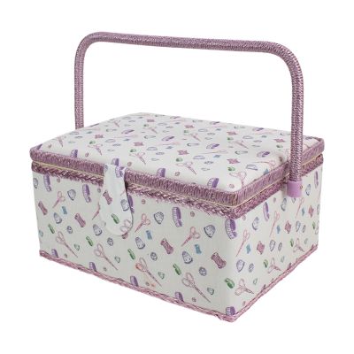 Rrlihjgu Sewing Box with Multiple Compartments and Carrying Handle