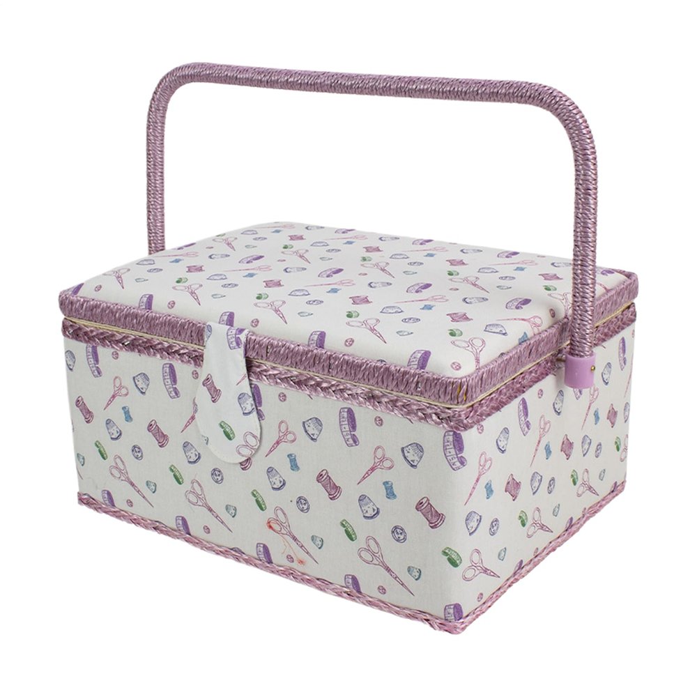 Rrlihjgu Sewing Box with Multiple Compartments and Carrying Handle