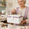 Rrlihjgu Sewing Box with Multiple Compartments and Carrying Handle view 3