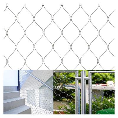 Stainless Steel Cable Fence Net, 10 cm Mesh, 1.5 x 6 m