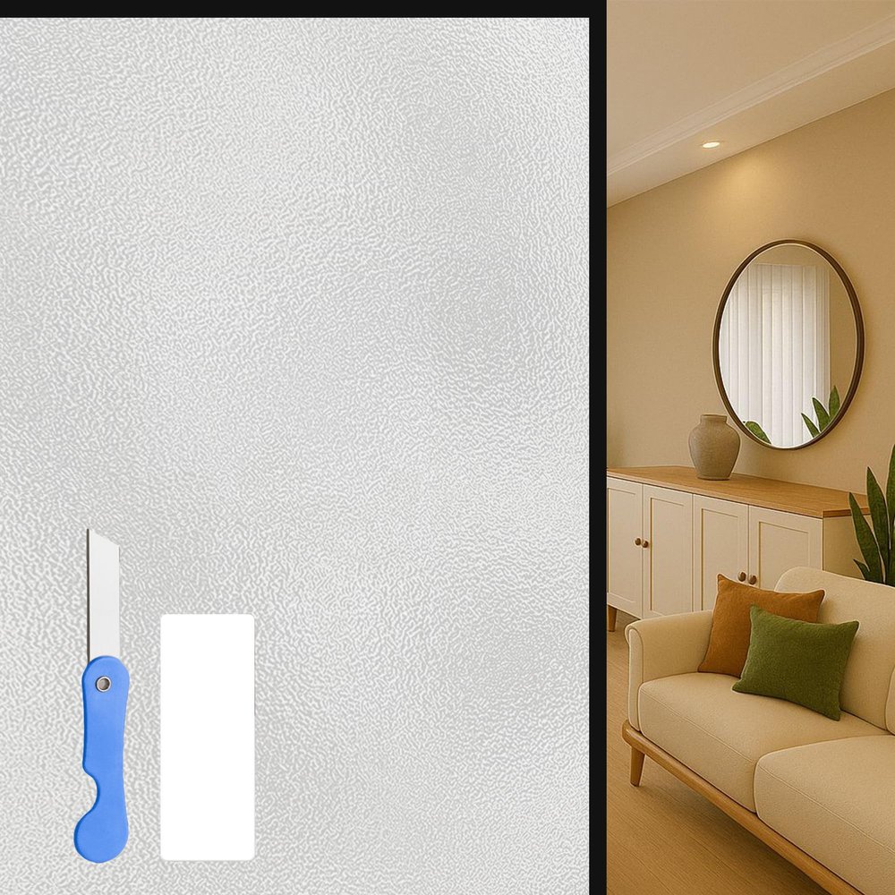 Frosted Privacy Window Film 103 x 155 cm, Static Cling, White