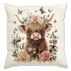 Clyrax Highland Cow Decorative Pillow Cover, 45 x 45 cm view 1