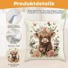 Clyrax Highland Cow Decorative Pillow Cover, 45 x 45 cm view 2