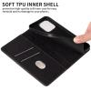 Beajew Flip Case for Xiaomi 15 Ultra, Premium Leather, RFID Card Slots, Magnetic Closure, Stand Function, Black view 2