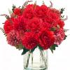 4 Bundles of Realistic Red Artificial Peony and Chrysanthemum Flowers view 1