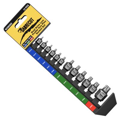 SabreCut SCSK002 12-Piece Dual-Drive Super-Short Torx Plus Socket Set