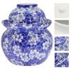 Traditional Ceramic Pickle Jar with Double Lid view 3