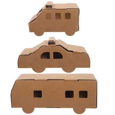 3-Piece Cardboard Paper Vehicle Craft Kit for Kids