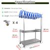 Foldable Food Cart on Wheels, Mobile Snack Kiosk, Outdoor Folding Stand for Events and Vendors, Commercial Use, Blue, 50 x 100 cm, Ideal for Street Food view 2