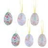 Easter Tree Ornaments Paper Foam Egg Hanging Decorations with Ribbon for Easter DIY Crafts Home Party (Khaki, 6 cm) view 1