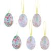 Easter Tree Ornaments Paper Foam Egg Hanging Decorations with Ribbon for Easter DIY Crafts Home Party (Khaki, 6 cm) view 2