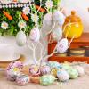 Easter Tree Ornaments Paper Foam Egg Hanging Decorations with Ribbon for Easter DIY Crafts Home Party (Khaki, 6 cm) view 3