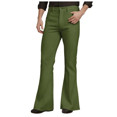 Qmfvqi Men's Flared Trousers, 1970s Hippie Disco Costume Pants