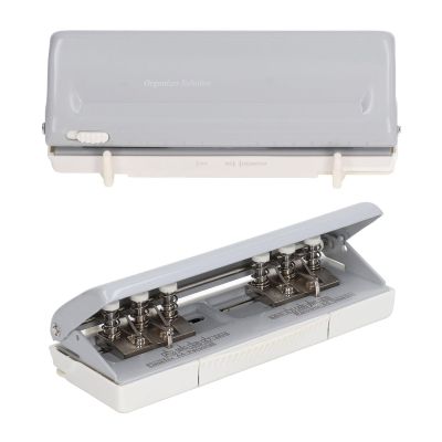 AKLOSIPY 6-Hole Punch with Center Spacing and Waste Tray, 10-Sheet Capacity, Gray