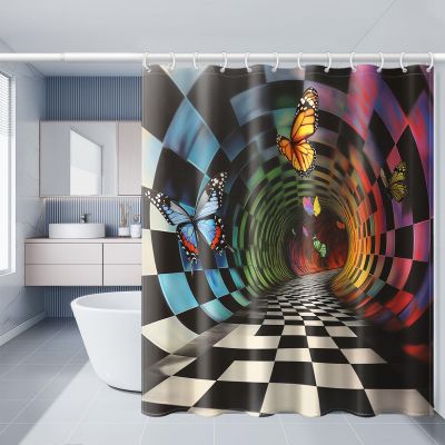 xueneige Vintage Skeleton Toilet Shower Curtain with “Smile” Text