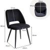 JZGORC Dining Chairs Set of 2, Kitchen Chairs with Openwork Backrest, Striped Corduroy, Black view 3