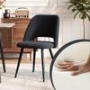 JZGORC Dining Chairs Set of 2, Kitchen Chairs with Openwork Backrest, Striped Corduroy, Black view 4