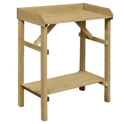 Homgoday Garden Workstation with Shelf, Multicolor Treated Pine, 75 x 40 x 90 cm, for Hobby Gardeners, Flower Beds and Planter Boxes, Model 45302